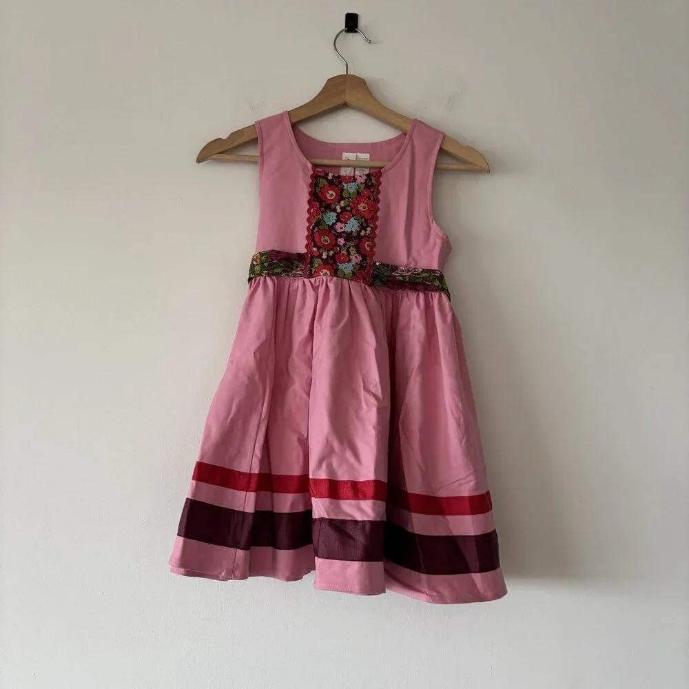 Matilda Jane Paint By Numbers Calypso Dress Girls Pink Red Twirl Size‎ 8 Party